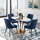 Lippa 54" Oval Artificial Marble Dining Table