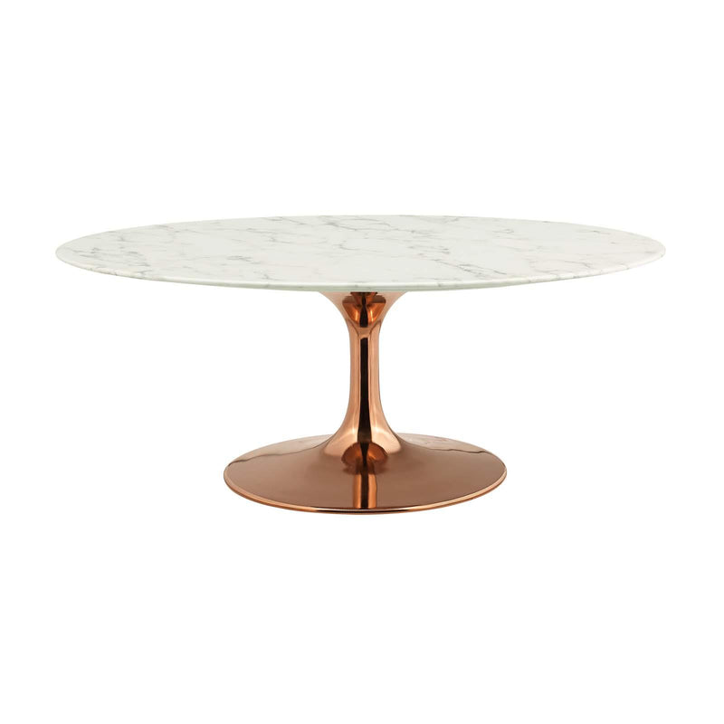 Lippa 42" Oval-Shaped Artificial Marble Coffee Table
