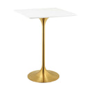 Lippa 28" Square Wood Top Bar Table