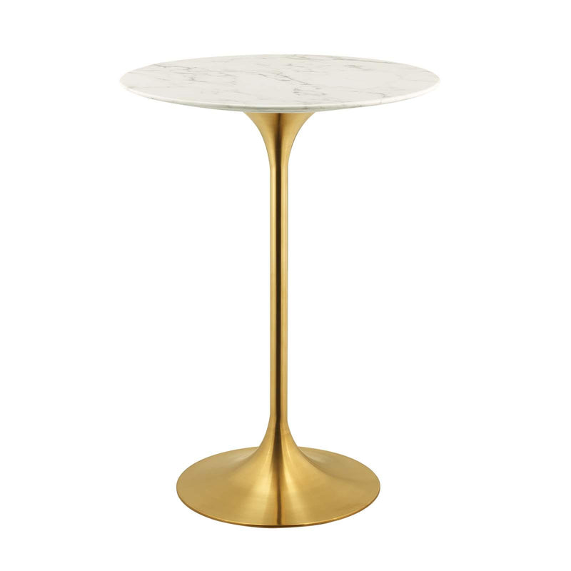 Lippa 28" Artificial Marble Bar Table
