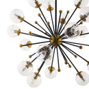 Constellation Clear Glass and Brass Ceiling Light Pendant Chandelier