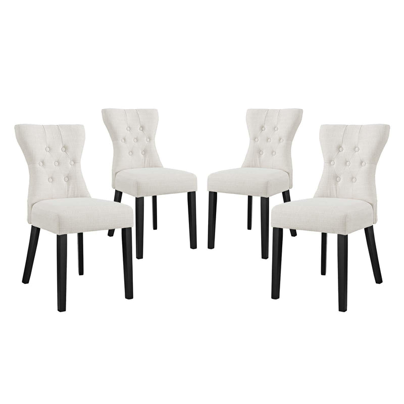 Silhouette Dining Side Chairs Upholstered Fabric Set of 4
