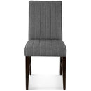 Motivate Channel Tufted Upholstered Fabric Dining Chair Set of 2