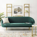 Sublime Vertical Curve Back Performance Velvet Sofa