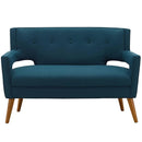 Sheer Upholstered Fabric Loveseat