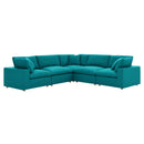 Commix Down Filled Overstuffed 5 Piece Sectional Sofa Set