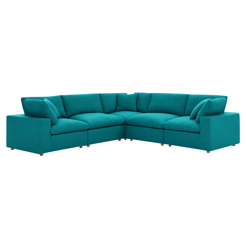 Commix Down Filled Overstuffed 5 Piece Sectional Sofa Set