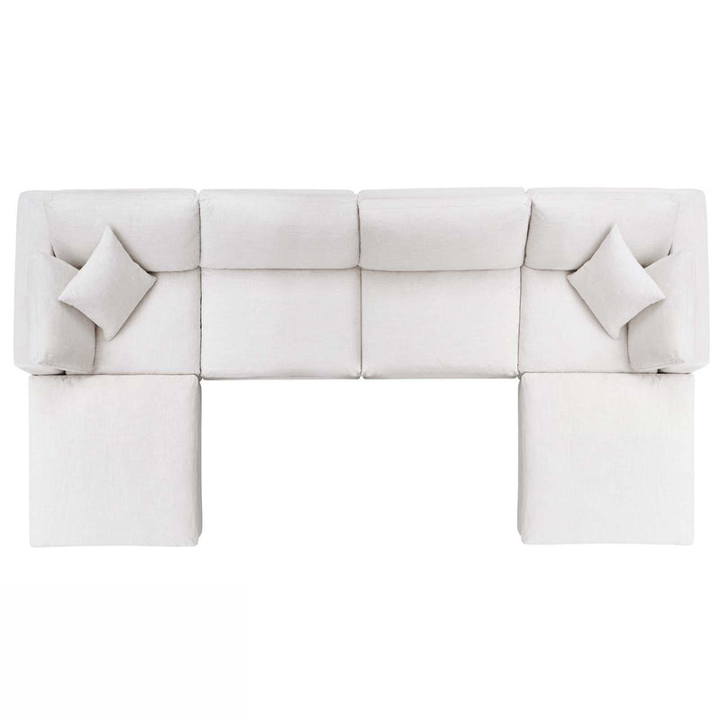 Commix Down Filled Overstuffed 6 Piece Sectional Sofa Set