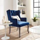 Realm French Vintage Dining Performance Velvet Armchair - Michael's Discount Furniture