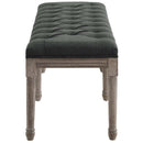 Province French Vintage Upholstered Fabric Bench