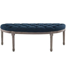 Esteem Vintage French Upholstered Fabric Semi-Circle Bench