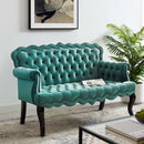 Viola Chesterfield Button Tufted Loveseat Performance Velvet Settee