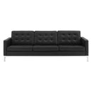 Loft Tufted Upholstered Faux Leather Sofa
