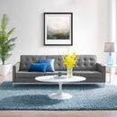 Loft Tufted Upholstered Faux Leather Sofa