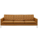Loft Tufted Upholstered Faux Leather Sofa