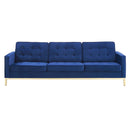 Loft Gold Stainless Steel Leg Performance Velvet Sofa