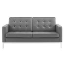 Loft Tufted Upholstered Faux Leather Loveseat
