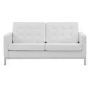 Loft Tufted Upholstered Faux Leather Loveseat