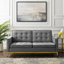 Loft Gold Stainless Steel Leg Performance Velvet Loveseat