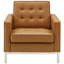 Loft Tufted Upholstered Faux Leather Armchair