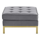 Loft Gold Stainless Steel Leg Performance Velvet Ottoman