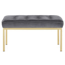 Loft Gold Stainless Steel Leg Medium Performance Velvet Bench