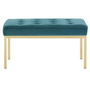 Loft Gold Stainless Steel Leg Medium Performance Velvet Bench