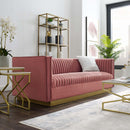 Sanguine Vertical Channel Tufted Performance Velvet Sofa