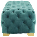 Sensible Button Tufted Performance Velvet Bench