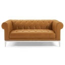Idyll Tufted Button Upholstered Leather Chesterfield Loveseat