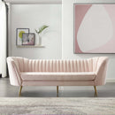 Opportunity Vertical Channel Tufted Curved Performance Velvet Sofa