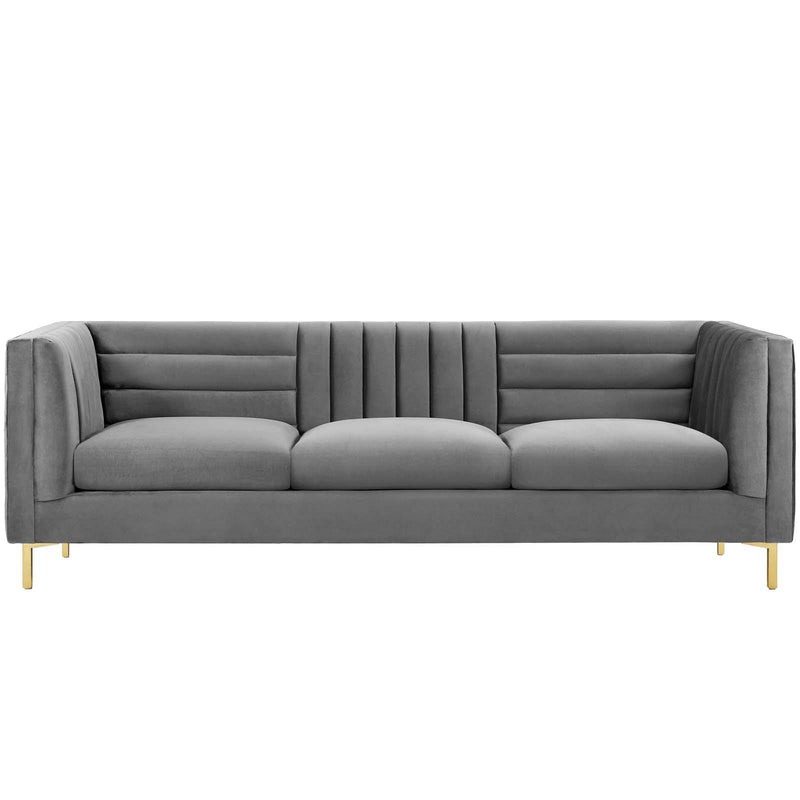 Ingenuity Channel Tufted Performance Velvet Sofa
