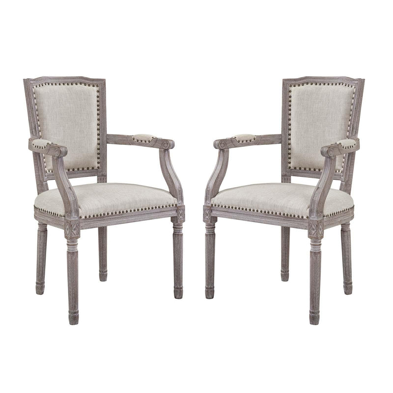 Penchant Dining Armchair Upholstered Fabric Set of 2