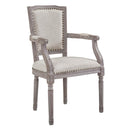 Penchant Vintage French Upholstered Fabric Dining Armchair