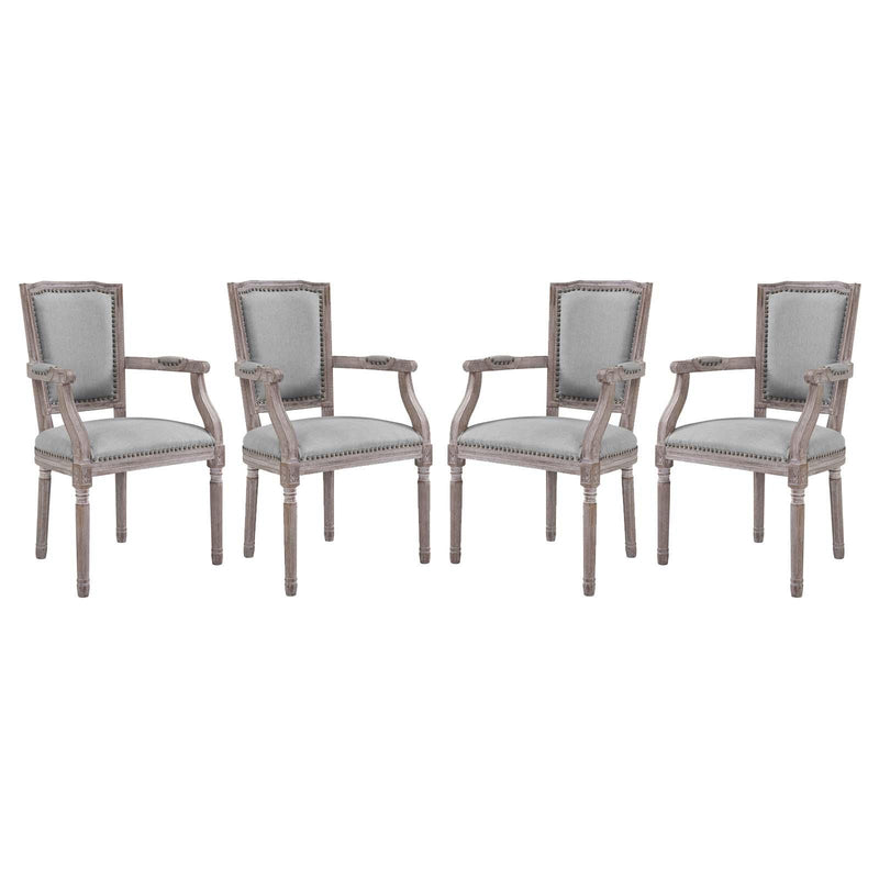 Penchant Dining Armchair Upholstered Fabric Set of 4