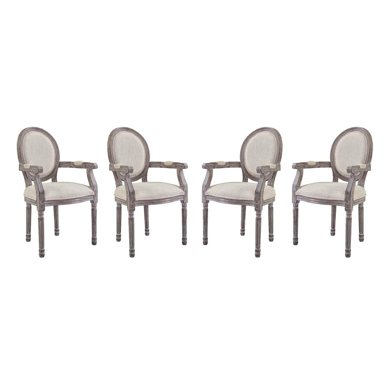 Emanate Dining Armchair Upholstered Fabric Set of 4