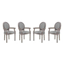 Emanate Dining Armchair Upholstered Fabric Set of 4