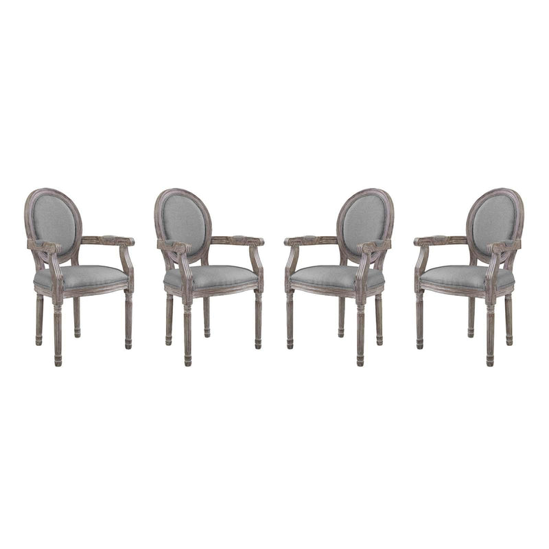 Emanate Dining Armchair Upholstered Fabric Set of 4