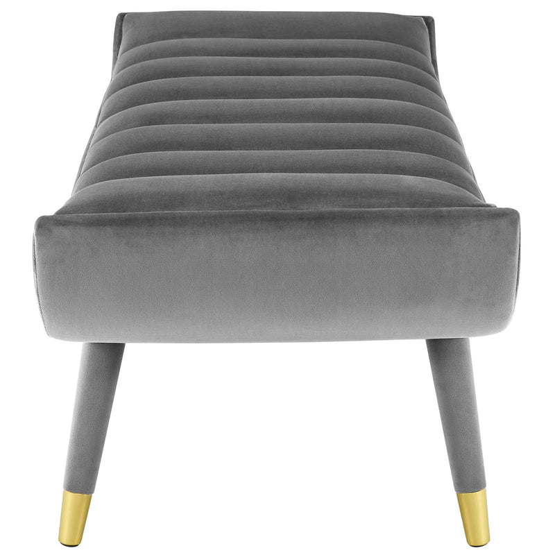 Guess Channel Tufted Performance Velvet Accent Bench