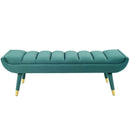 Guess Channel Tufted Performance Velvet Accent Bench