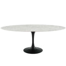 Lippa 78" Oval Artificial Marble Dining Table