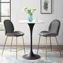 Lippa 28" Square Wood Top Bar Table