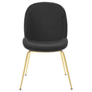 Scoop Gold Stainless Steel Leg Performance Velvet Dining Chair