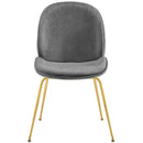 Scoop Gold Stainless Steel Leg Performance Velvet Dining Chair