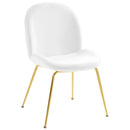 Scoop Gold Stainless Steel Leg Performance Velvet Dining Chair