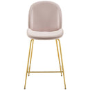 Scoop Gold Stainless Steel Leg Performance Velvet Counter Stool