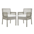Aura Dining Armchair Outdoor Patio Wicker Rattan Set of 2