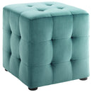 Contour Tufted Cube Performance Velvet Ottoman