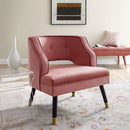 Traipse Button Tufted Open Back Performance Velvet Armchair