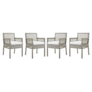 Aura Dining Armchair Outdoor Patio Wicker Rattan Set of 4